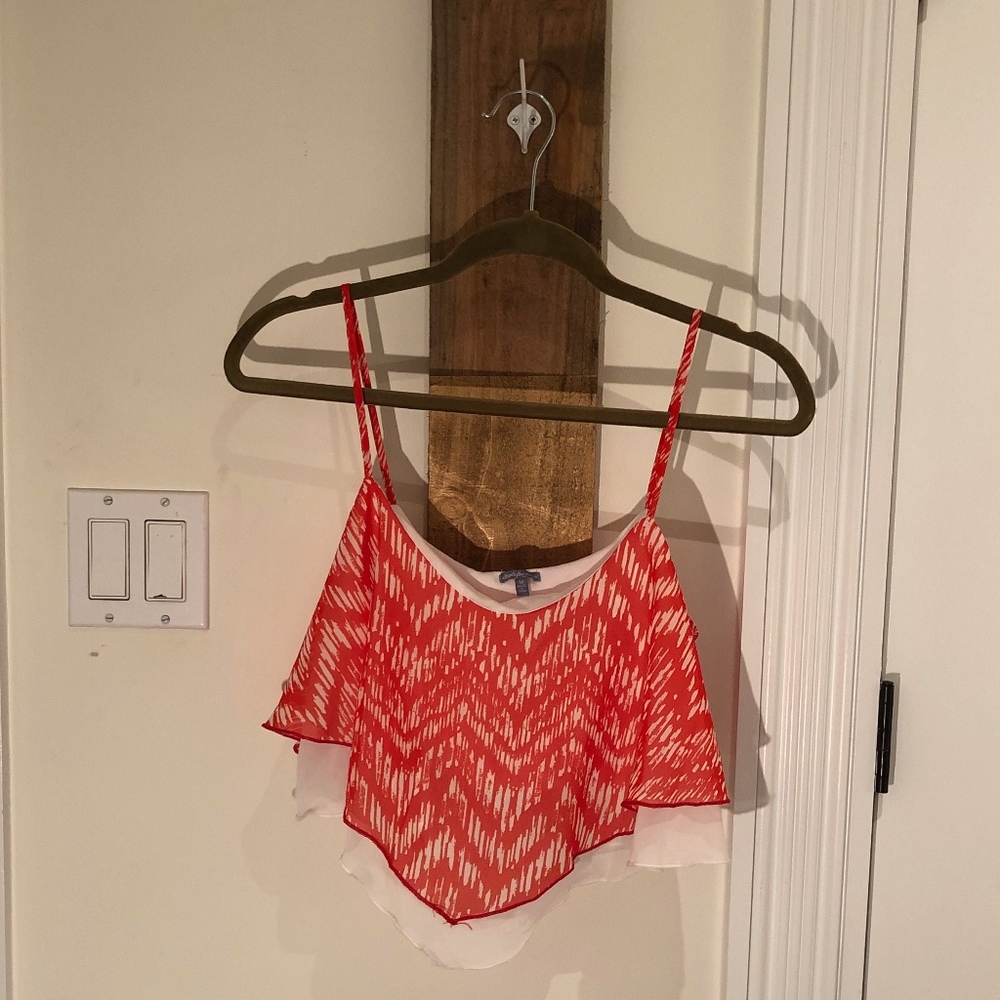 CR Pink/Cream Patterned Crop Top